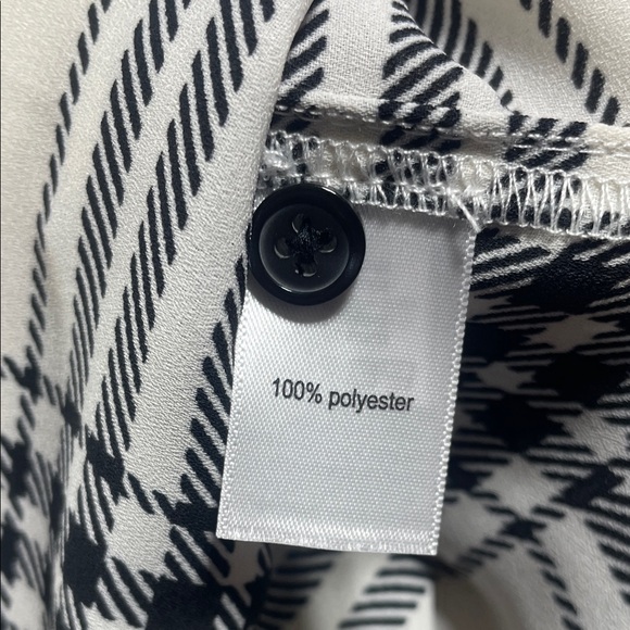 Maurices Black and Cream Plaid Button-Down Blouse - Picture 6 of 7